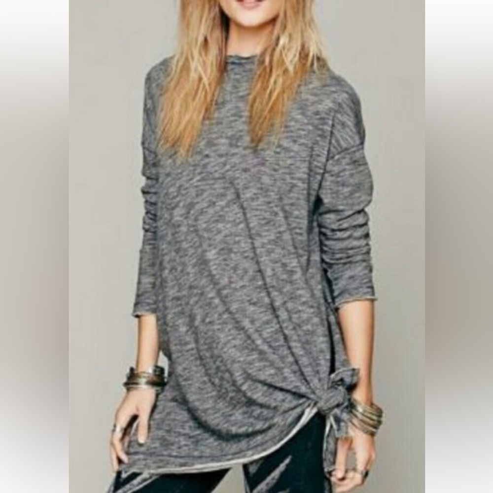 Free People FP BEACH In A Hurry Hoodie, Dark Grey.